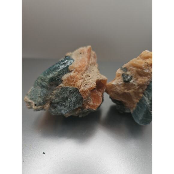 Fluorapatite On Orange Calcite 2pc Raw Specimen. 90lbs - Picture 5 of 11